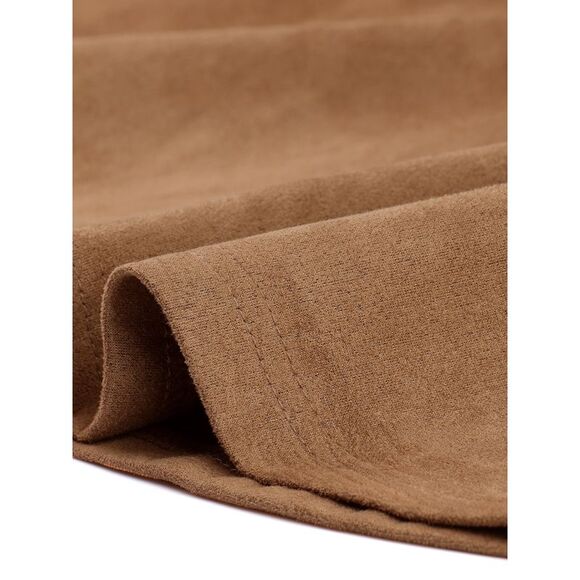 Faux Suede Aline Flare Mini Skirt Brown - Picture 4 of 5